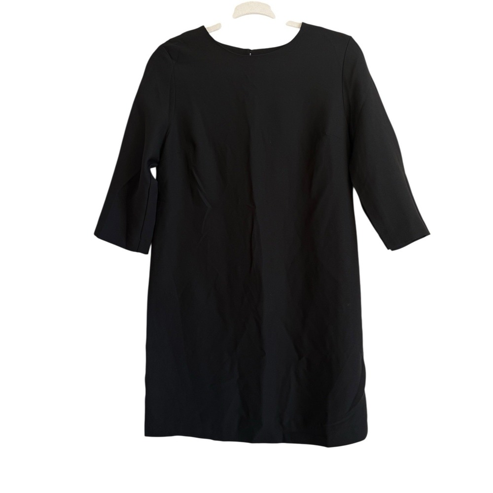 Banana Republic Women's Black Mini Shift Dress 3/4 Sleeves Size 6 Poplin